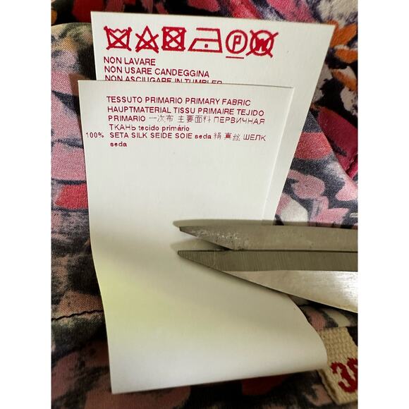 Marni 100% Silk Blouse Top with Tie Neck and 3/4 Sleeves - size EU 38 - Picture 5 of 8